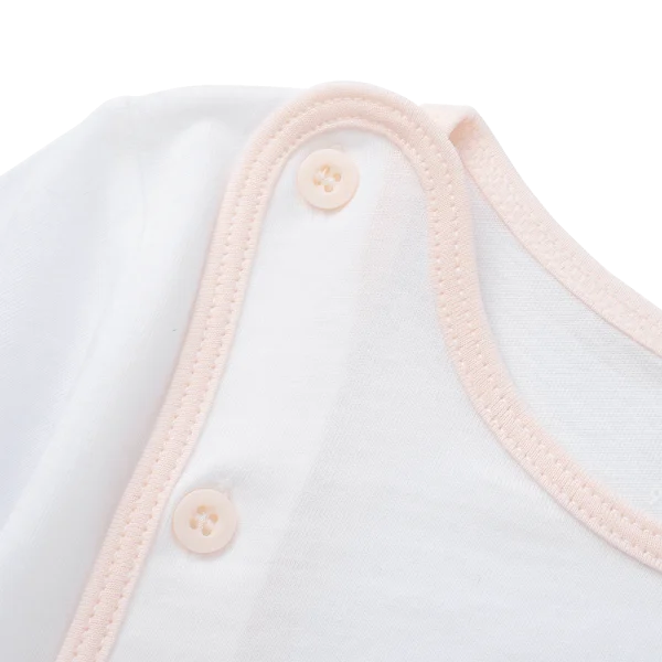 Cặp áo sơ sinh cài chéo tay dài Animo KV223016 (NB-12M,Cam họa tiết_Trắng)