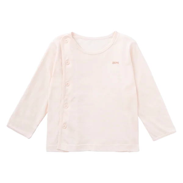 Cặp áo sơ sinh cài chéo tay dài Animo KV223015 (NB-12M,Trắng họa tiết-Cam)