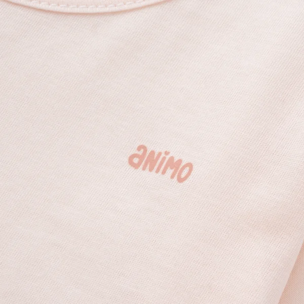 Cặp áo sơ sinh cài chéo tay dài Animo KV223015 (NB-12M,Trắng họa tiết-Cam)