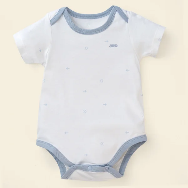 Set 2 body tam giác Animo NB522014 (0-12M,xanh-trắng mũi tên)