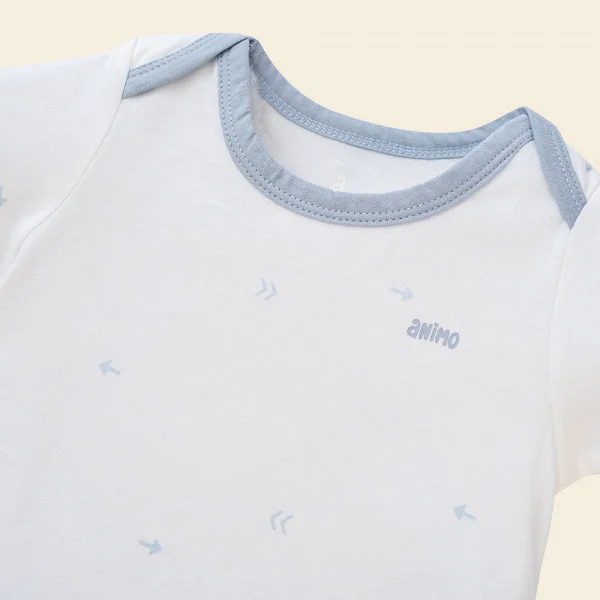 Set 2 body tam giác Animo NB522014 (0-12M,xanh-trắng mũi tên)