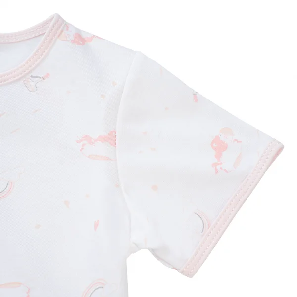 Combo 3 Cặp áo sơ sinh cài giữa tay ngắn Animo KV223017 (NB,Trắng họa tiết_Hồng)
