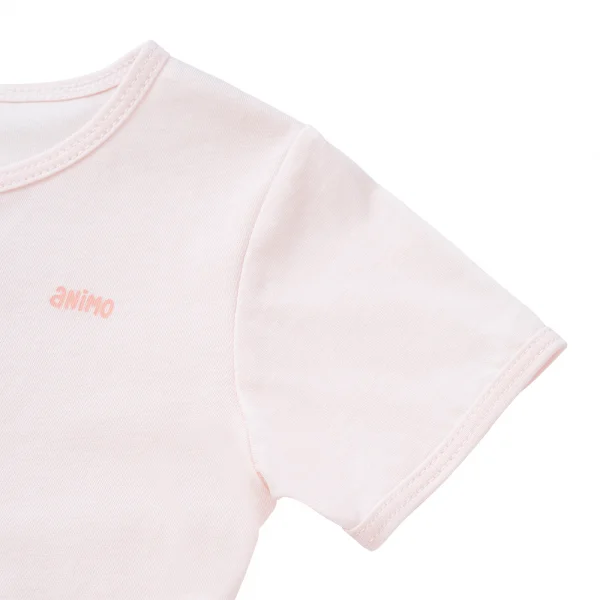 Combo 3 Cặp áo sơ sinh cài giữa tay ngắn Animo KV223017 (NB,Trắng họa tiết_Hồng)