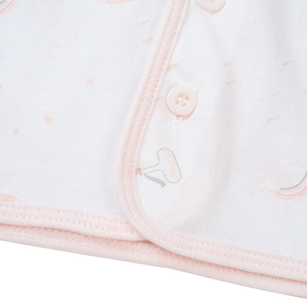 Combo 3 Cặp áo sơ sinh cài giữa tay ngắn Animo KV223017 (NB,Trắng họa tiết_Hồng)