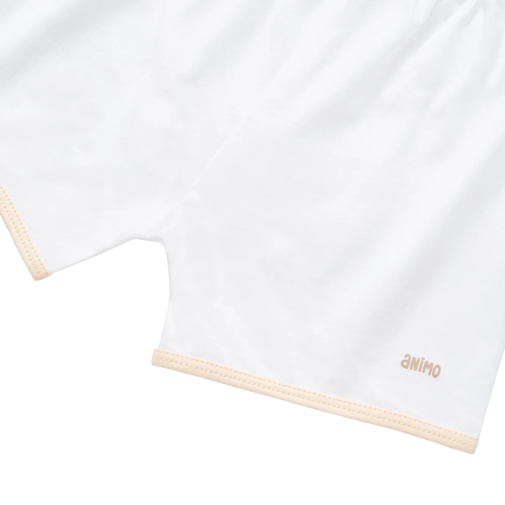 Cặp quần sơ sinh ngắn Animo KV223011 (NB-12M,Kem_Trắng)