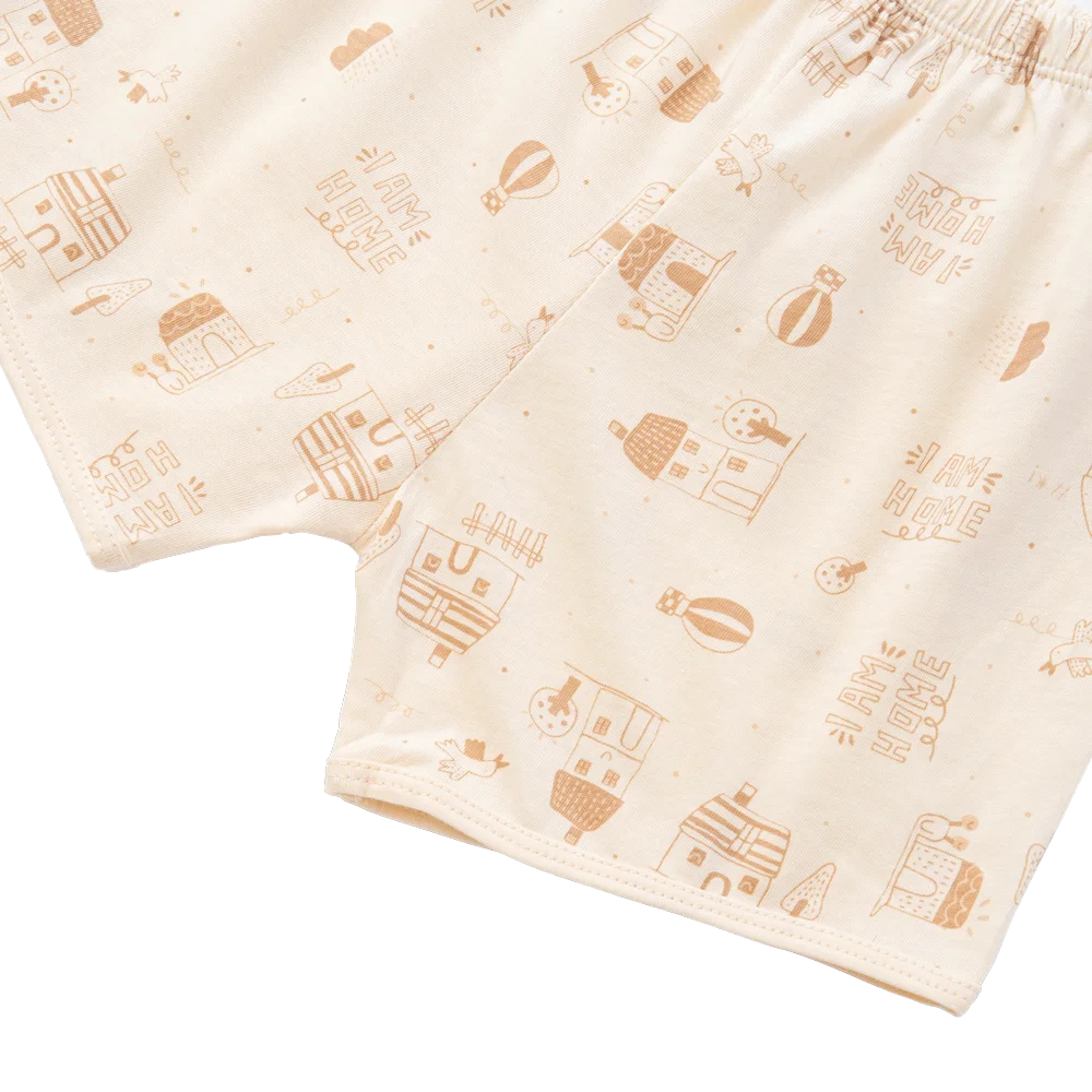 Cặp quần sơ sinh ngắn Animo KV223011 (NB-12M,Kem_Trắng)