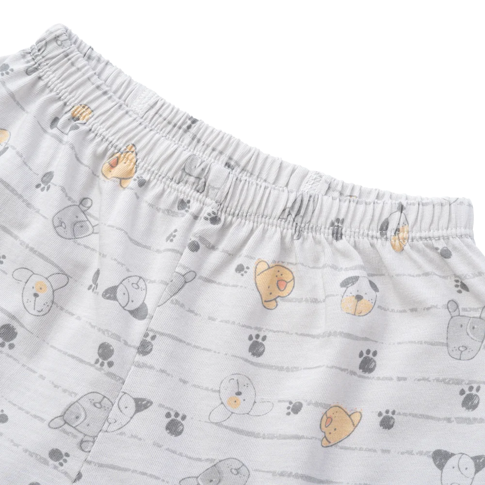 Cặp quần sơ sinh ngắn Animo KV223014 (NB-12M,Trắng_Xám)