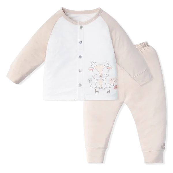 Bộ tính năng dài vải modal Animo VĐ522025 (0-12M,Kem)