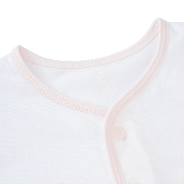 Cặp áo sơ sinh cài giữa tay ngắn Animo KV223018 (NB-12M,Hồng họa tiết_Trắng)