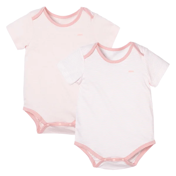 Set 2 Body sơ sinh tam giác TN Animo KV322038 (0-12M,Hồng)