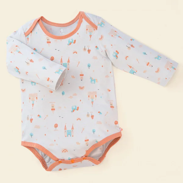 Set Bodysuit tam giác DT Animo KV423007 (0-12M,Cam_Xám họa tiết)