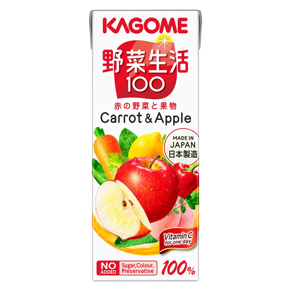 Nước ép rau củ quả, cà rốt và táo Kagome 200ml