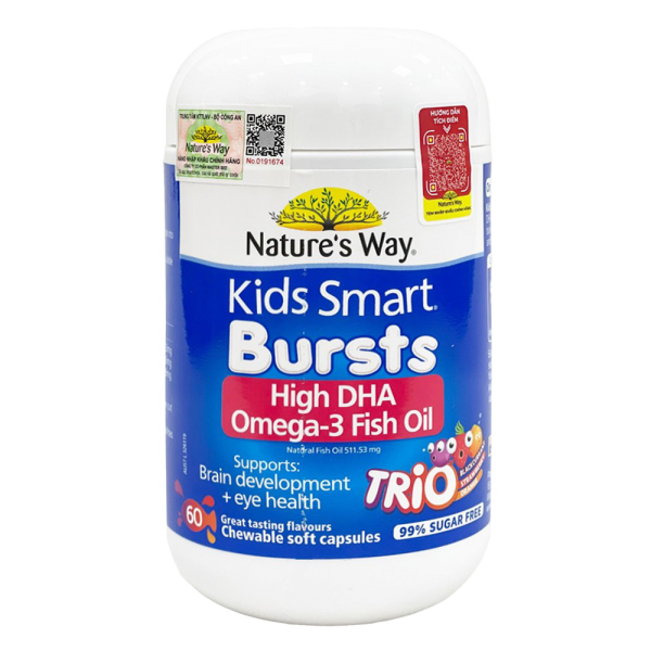 Thực phẩm bảo vệ sức khỏe Nature’s Way Kids Smart Bursts High DHA Omega-3 Fish Oil