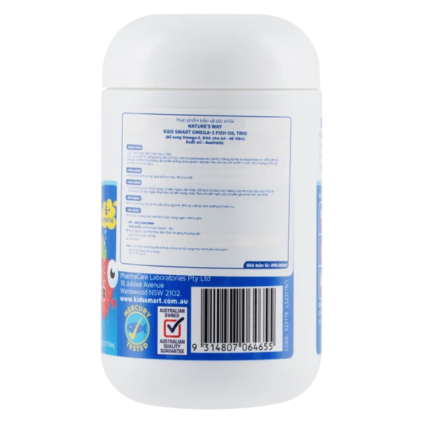 Thực phẩm bảo vệ sức khỏe Nature’s Way Kids Smart Bursts High DHA Omega-3 Fish Oil