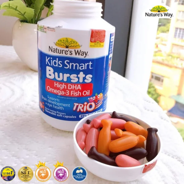 Thực phẩm bảo vệ sức khỏe Nature’s Way Kids Smart Bursts High DHA Omega-3 Fish Oil