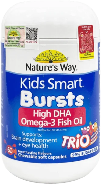 Combo 2 Nature’s Way Kids Smart Bursts High DHA Omega-3 Fish Oil