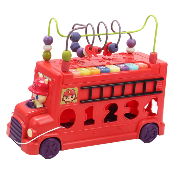 Xe âm nhạc piano kèm thả khối, học chữ số và chuỗi hạt luyện tay cho bé HW21057649_C2307 (Đỏ)