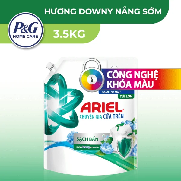 Nước giặt Ariel túi 3.5kg Sạch bẩn hương Downy Nắng Sớm