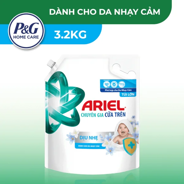 Nước giặt Ariel Matic dịu nhẹ túi 3.2kg