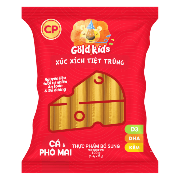 Xúc Xích Tiệt Trùng Goldkids Cá & Phô Mai