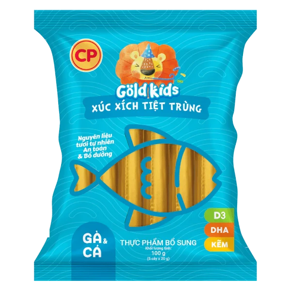 Xúc Xích Tiệt Trùng Goldkids Gà & Cá