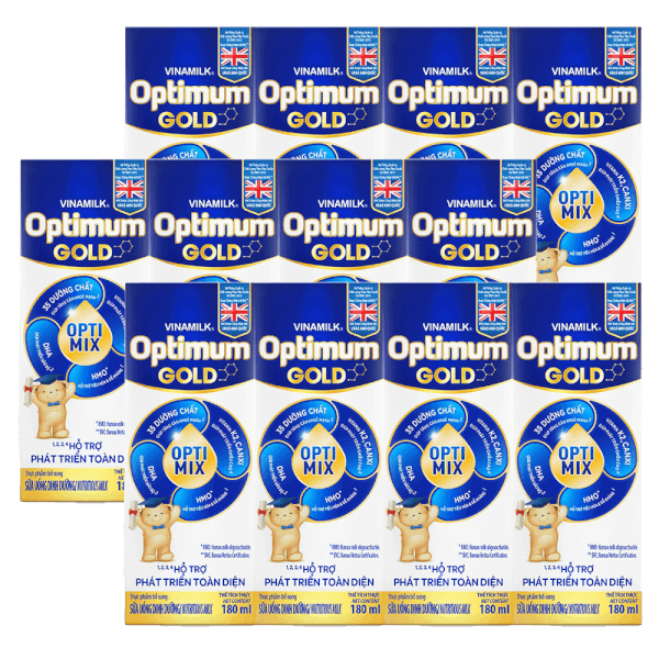 Combo 3 Sữa uống dinh dưỡng Optimum Gold 180ml (Lốc 4 hộp)