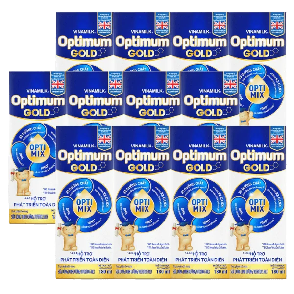 Combo 3 Sữa uống dinh dưỡng Optimum Gold 180ml (Lốc 4 hộp)