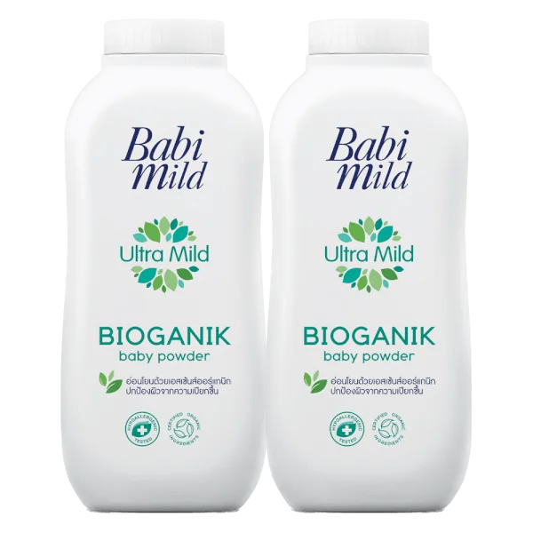 Combo 2 Phấn thơm trẻ em Babi Mild Pure natural 160g