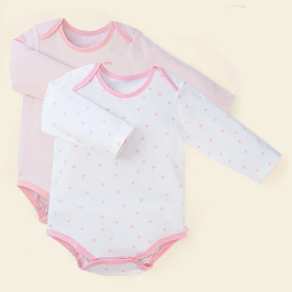 Set Bodysuit tam giác DT Animo KV423006 (0-12M,Hồng_trắng họa tiết)
