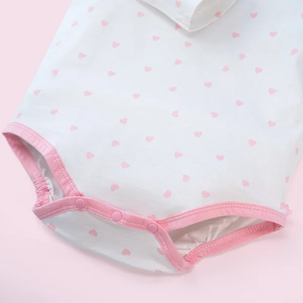 Set Bodysuit tam giác DT Animo KV423006 (0-12M,Hồng_trắng họa tiết)