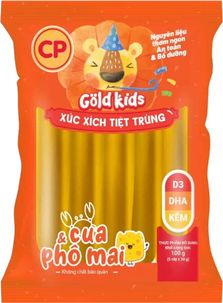 Xúc Xích Tiệt Trùng Goldkids Cua & Phô Mai