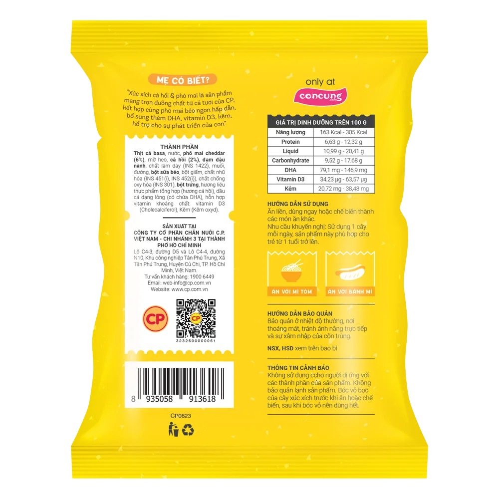 Combo 2 Xúc Xích Tiệt Trùng Goldkids Cá hồi & Phô Mai