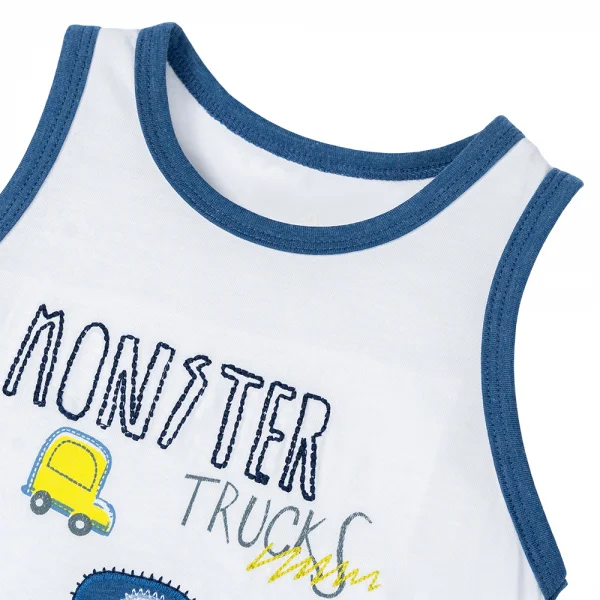 Bộ bé trai ngắn BST xe rùa bíp bíp Animo HN522041 (6M-3Y,Trắng)