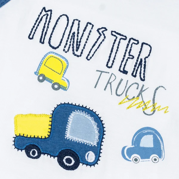 Bộ bé trai ngắn BST xe rùa bíp bíp Animo HN522041 (6M-3Y,Trắng)