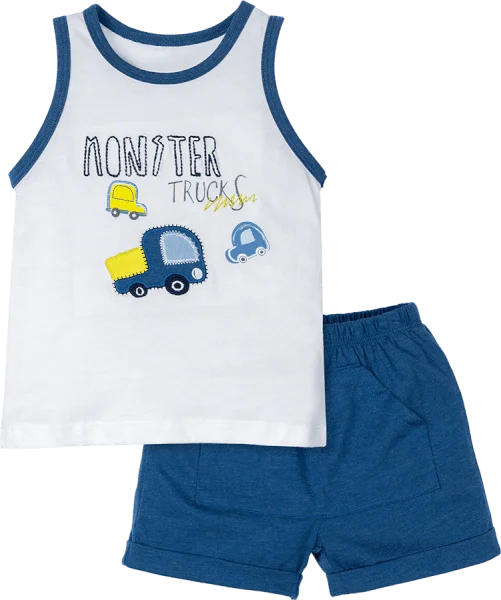 Bộ bé trai ngắn BST xe rùa bíp bíp Animo HN522041 (6M-3Y,Trắng)