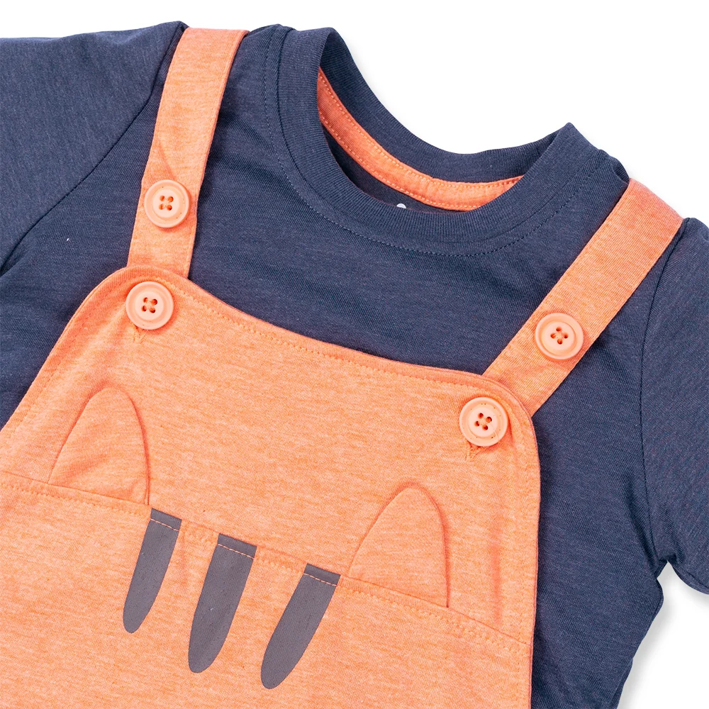 Bộ yếm bé trai ngắn BST bé dần Animo B0222005 (6M-3Y,Vàng)