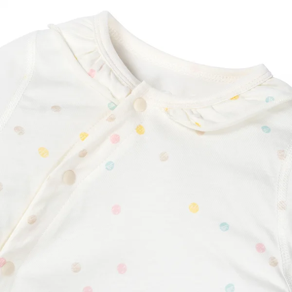 Bodysuit sơ sinh dài vải Cotton, Animo I0122004 (0-12M ,Trắng)