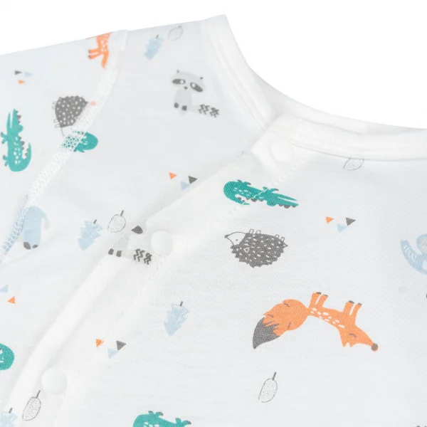 Bodysuit sơ sinh dài vải Cotton, Animo I0122003 (0-12M,Trắng)