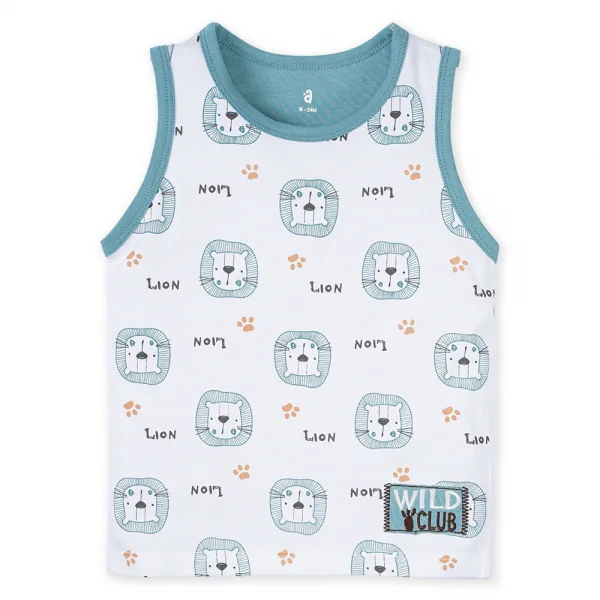 Bộ bé trai ngắn BST sư tử gầm gừ Animo B0322006 (6-24M,Xanh)