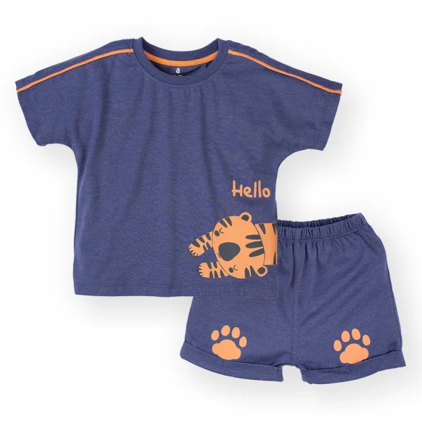 Bộ bé trai ngắn BST bé dần Animo B0222004 (6M-6Y,Xanh)