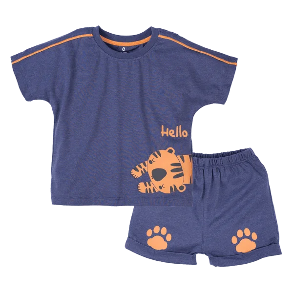 Bộ bé trai ngắn BST bé dần Animo B0222004 (6M-6Y,Xanh)