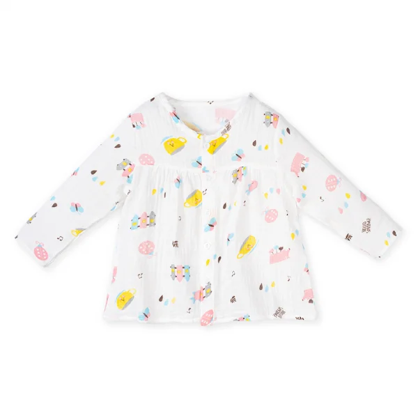 Bộ vải bé gái Animo G0122001 (6-24M,Trắng)