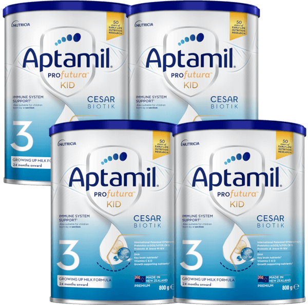 Combo 4 sữa Aptamil Profutura KID Cesarbiotik 3 800g (Từ 2 tuổi)