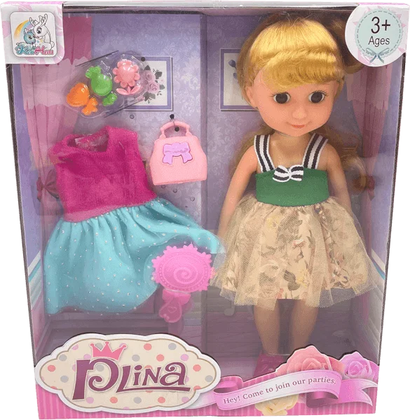 Bộ búp bê kèm trang phục thay và phụ kiện 7pcs YN487994 C308 (Vàng)