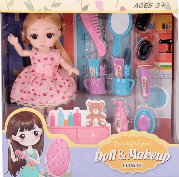 Bộ búp bê chuyên gia trang điểm 16pcs YN529809 C308 (Hồng)