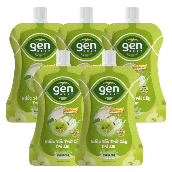Combo 5 TUI  NUOC YEN GENNEST 105ML 5% Trẻ em Hương Táo
