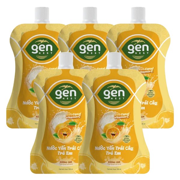 Combo 5 TUI  NUOC YEN GENNEST 105ML 5% Trẻ em Hương Cam