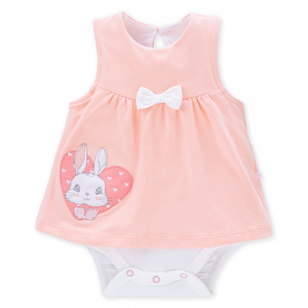 Bodysuit bé gái tam giác BST Giấc mơ của thỏ Animo KK822031_527 (0-12M,Hồng cam)