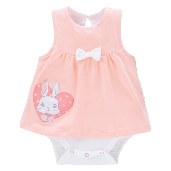 Bodysuit bé gái tam giác BST Giấc mơ của thỏ Animo KK822031_527 (0-12M,Hồng cam)