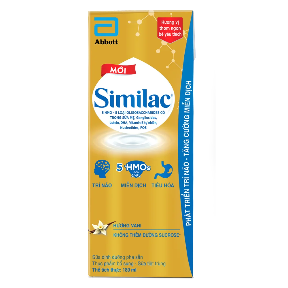 Thùng thực phẩm bổ sung Similac hương vani 180ml (Lốc 4 hộp)